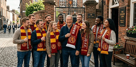 Gruppenfoto mit Fanschals